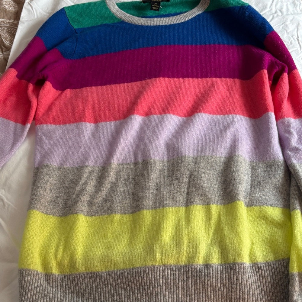 Charter Club Green and Blue Cashmere Sweater